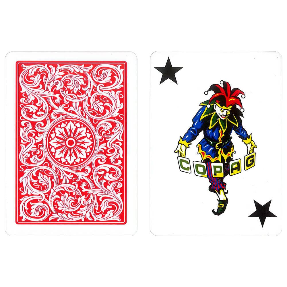 Copag 1546 100% Plastic Poker Playing Cards, Jumbo Index Red